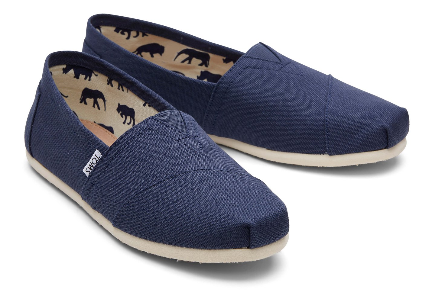 Toms Espadryle Męskie Granatowe - Alpargata Płócienne - 64XYTRAOJ